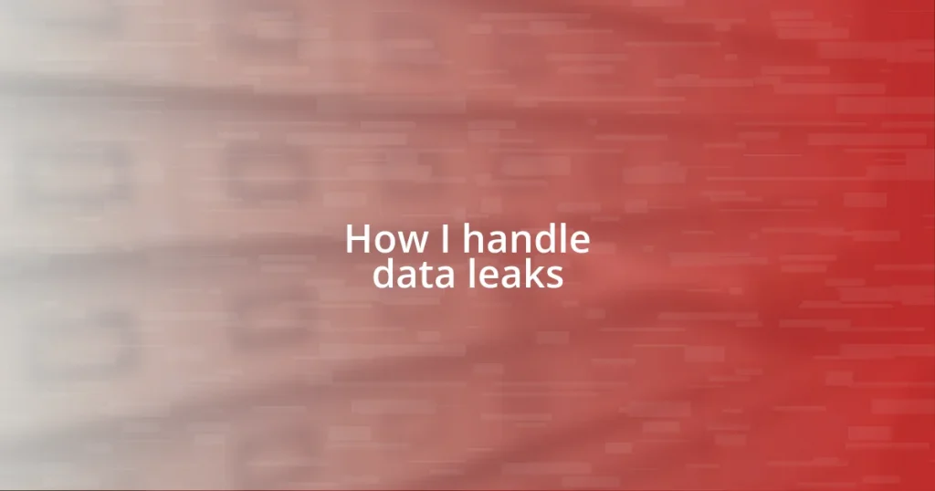 How I handle data leaks