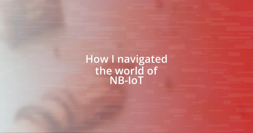 How I navigated the world of NB-IoT