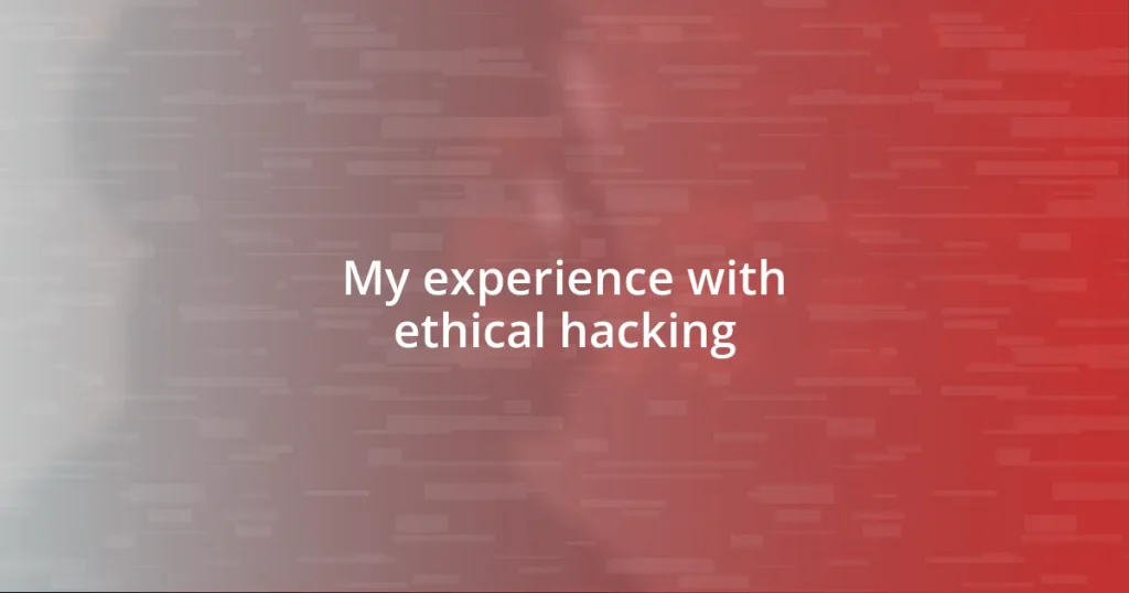 My experience with ethical hacking