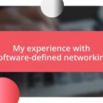 My experience with software-defined networking