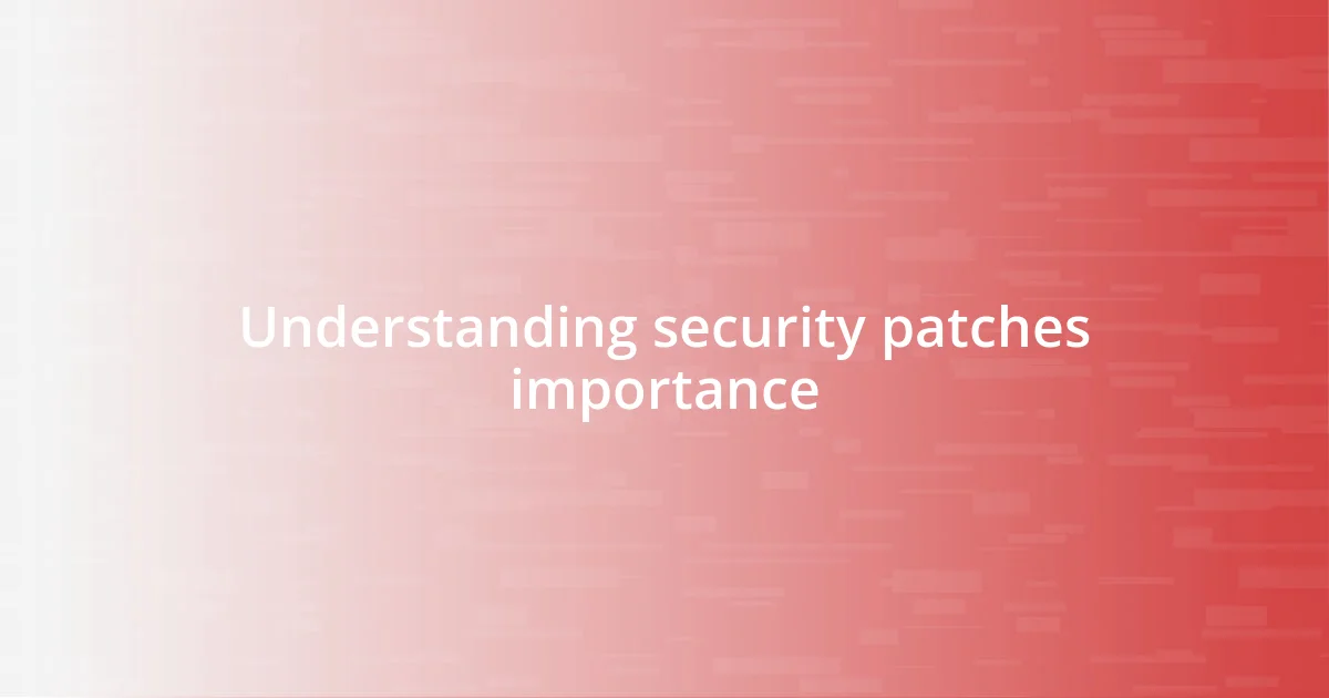 Understanding security patches importance