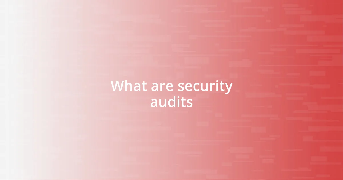 What are security audits